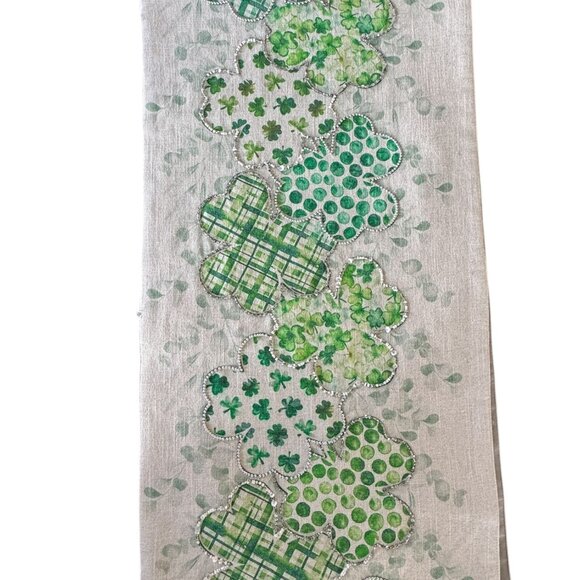 Storehouse Saint St Patricks Day Table Runner Shamrocks Party Home Decor 16 x 72 - Picture 12 of 12